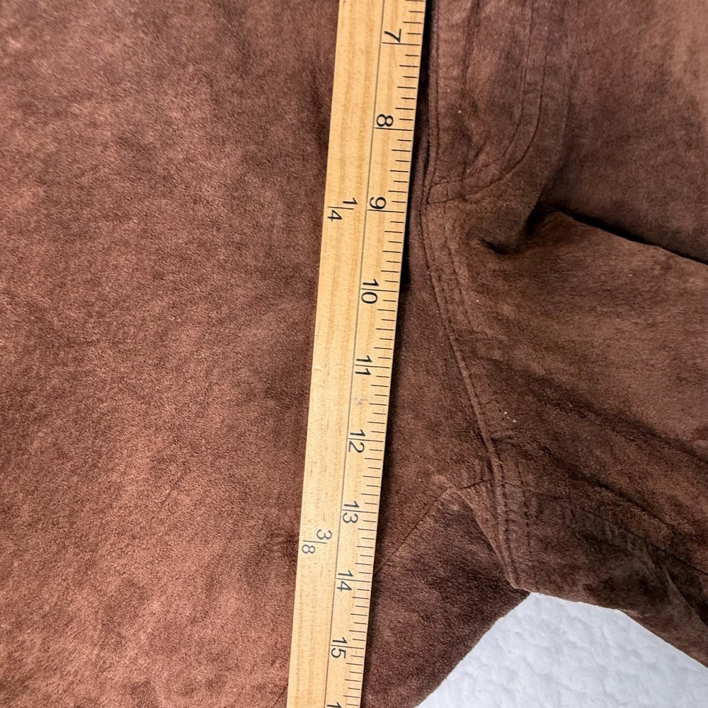 Margaret Godfrey Brown Suede Leather Pants Size 14 High Rise Vintage Style - Picture 12 of 13